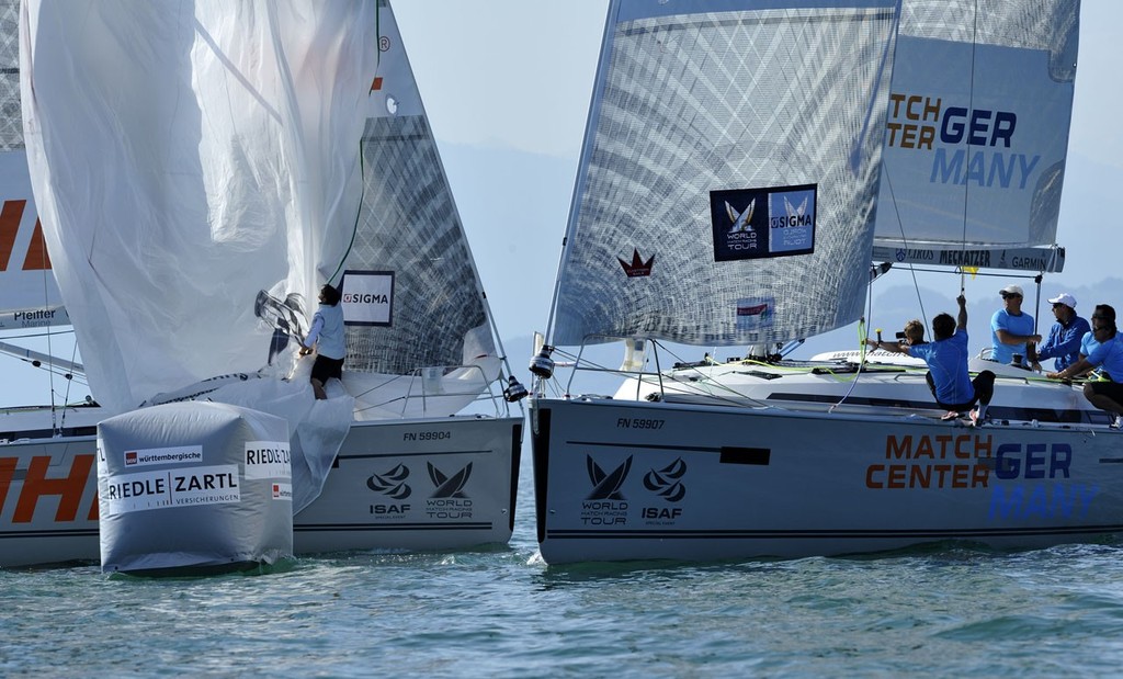 Richard v Bruni on Qualifying Day 1 - Match Race Germany 2011 © Chris Davies/AWMRT